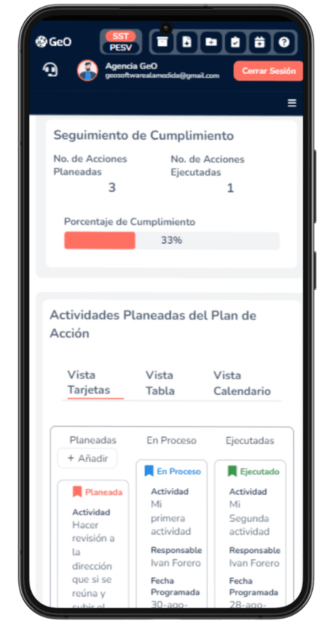 App GeO en móvil